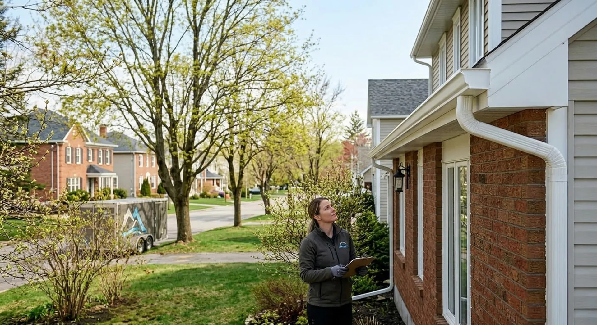 A close up shot of someone inspecting gutters for damage